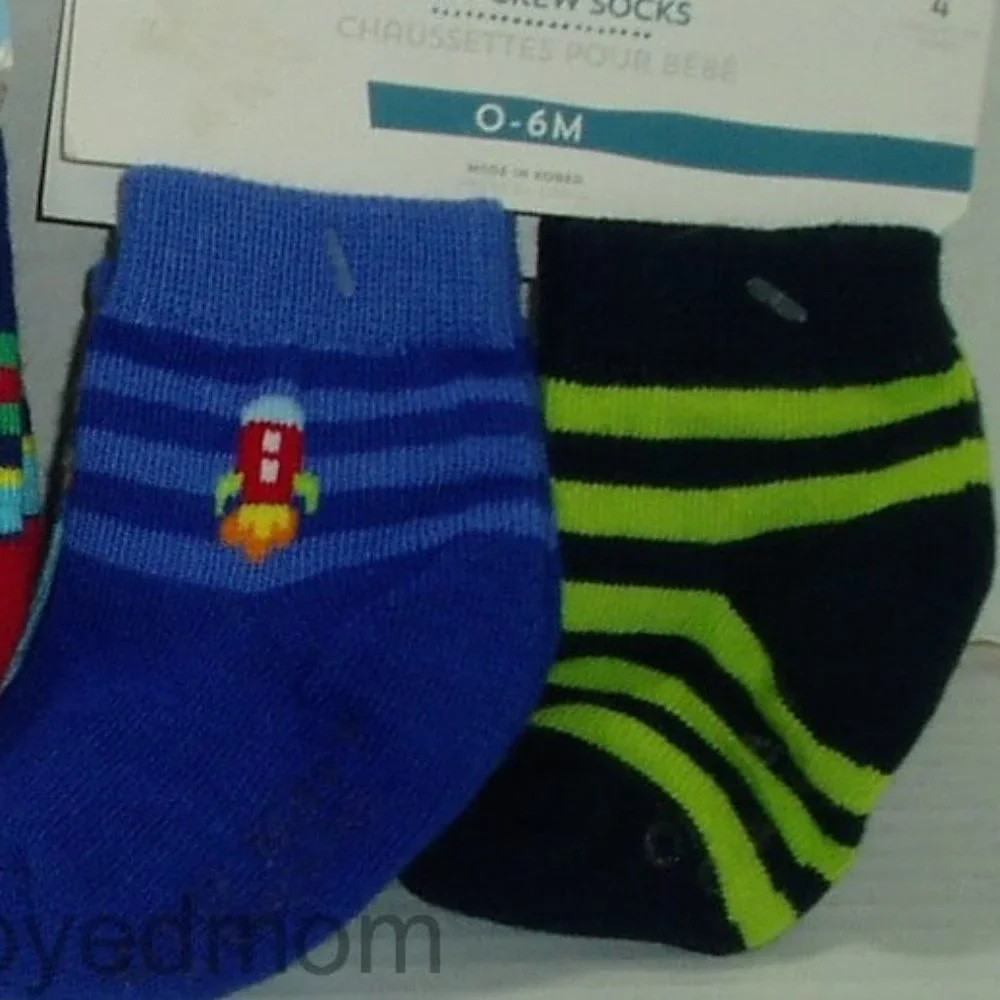 Boys Crew Socks Monster Rocket Stars Moon Peds Growing Lot 10 pair